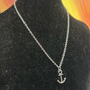 Elegant‎ Silver Anchor Pendant Necklace